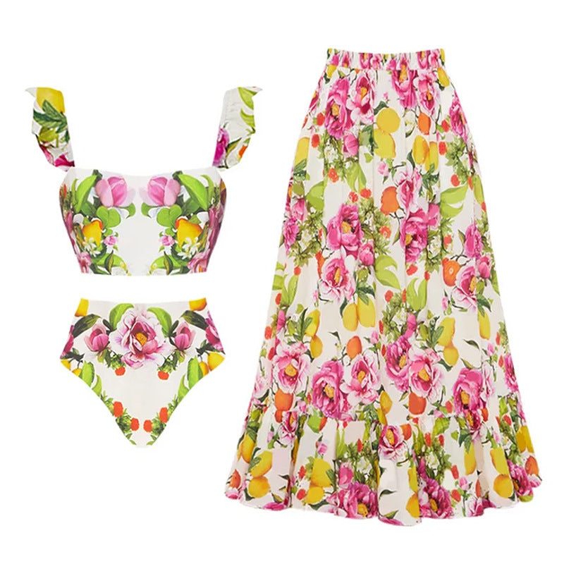 High Waist Printed Bikini Swimwear for Women,  Beach Swim Suit