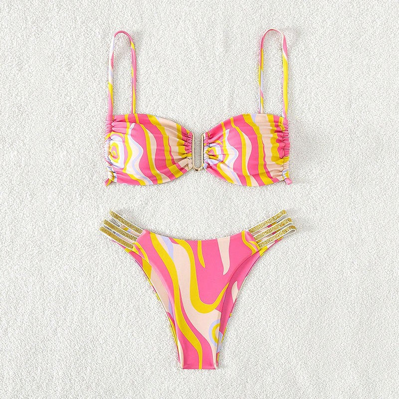 Ripple Pattern Bikini Set for Women