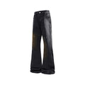 Gradient Distressed Wide Leg Flared Jeans Men Casual Pants