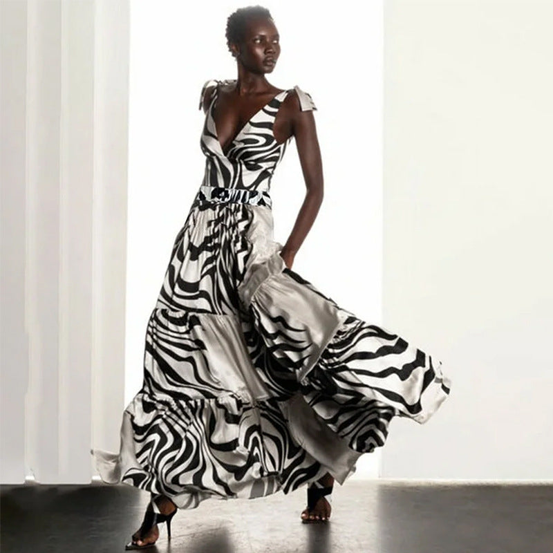 Butterfly Tie-Up One-Piece Swimsuit for Women Beach Vacation Set Dress