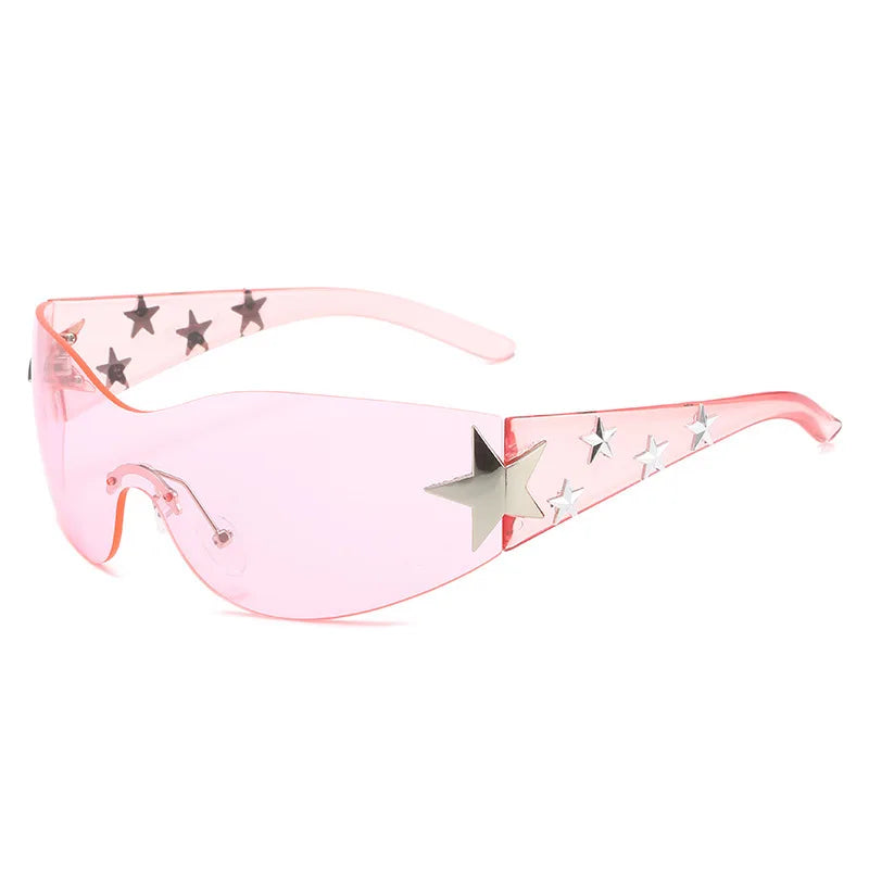 New diamond studded sunglasses five pointed star fashionable glasses
