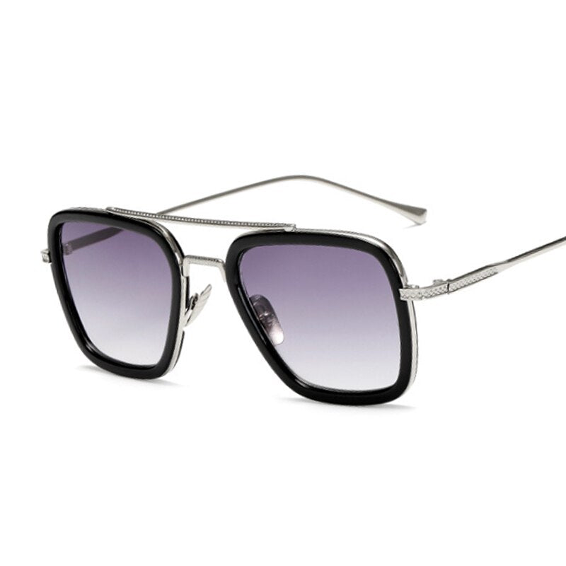 Black Sunglasses Woman/man Mirrored Designer Brand Woman Glasses Vintage Blue Lens Sun Glasses Female UV400