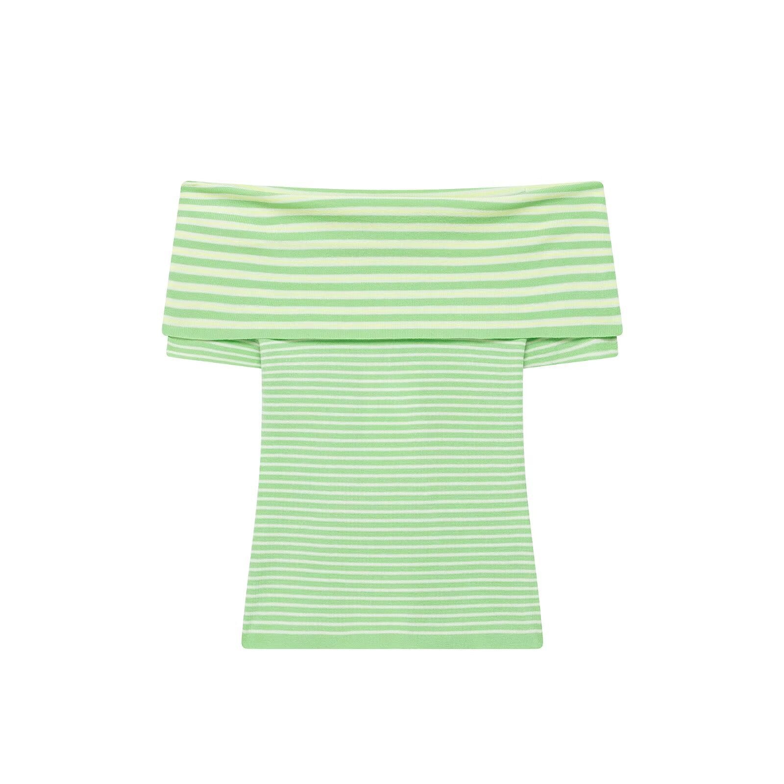 Pure Desire Striped Off Shoulder Knitted Top