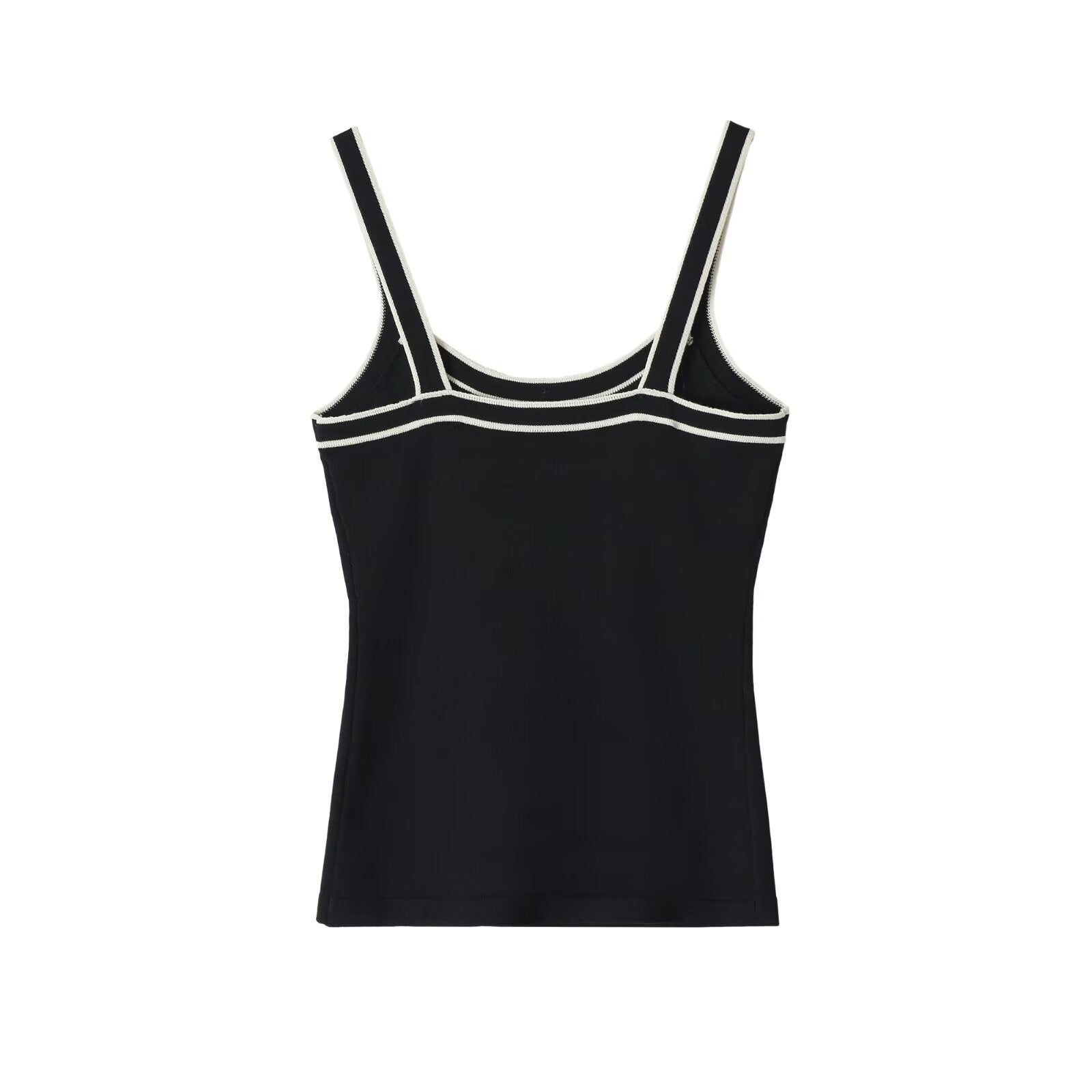 Spicy girl's contrasting color trimmed camisole top