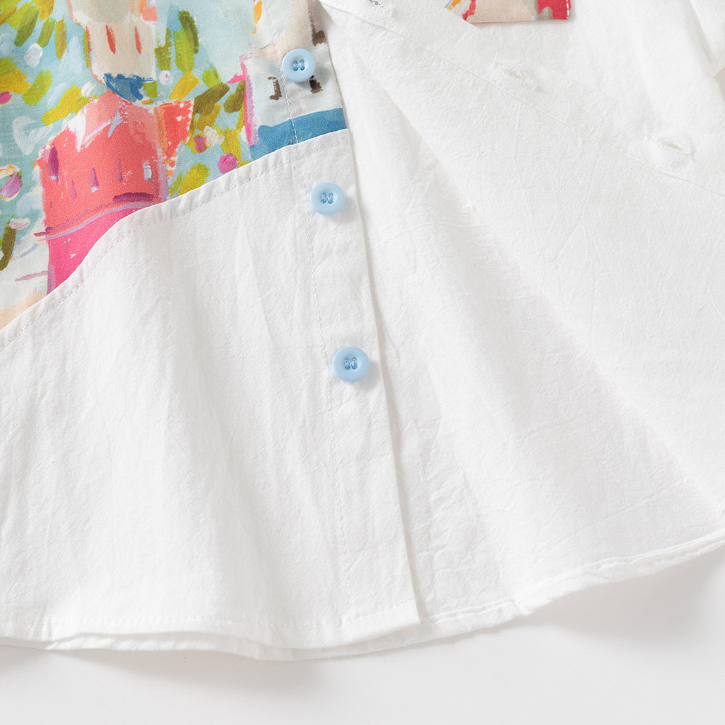 Children's Shirt Boy Casual Top Girl Cartoon Painted Top for Kids