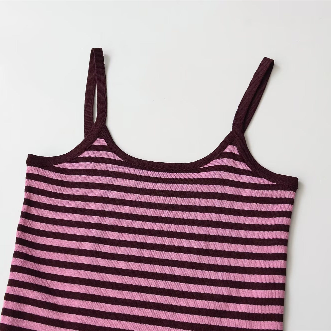 Spicy girl striped knitted camisole top