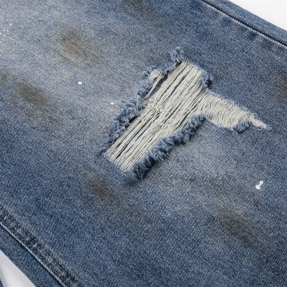 Broken holes make dirty jeans