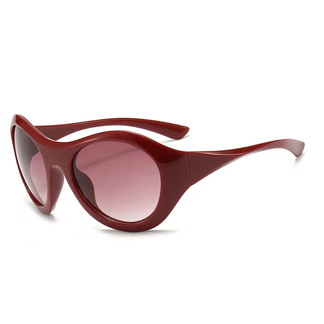Oversized Oval Sunglasses Women Fashion Y2K Punk Men Outdoor Sports Sun Glasses Shades UV400