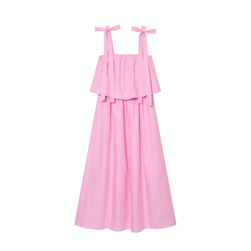 Sweet bow adorned MIDI dress