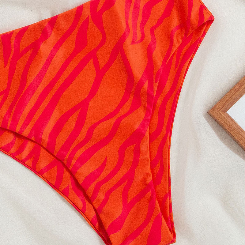 High-Waisted Two-Piece Bikini Set with Print
