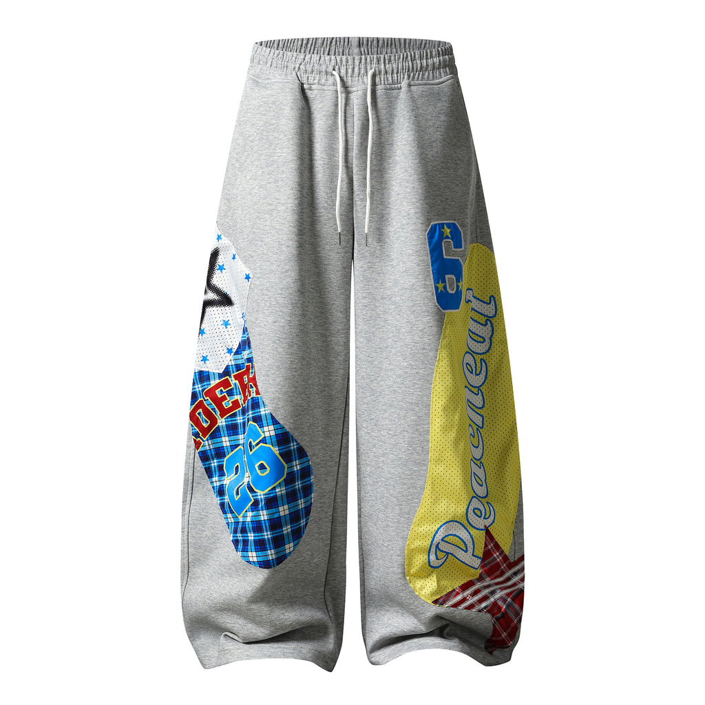 Loose Stylish Streetwear Sweatpants Cargo Stripe Wide Leg Long Pants for Women