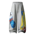 Loose Stylish Streetwear Sweatpants Cargo Stripe Wide Leg Long Pants for Women