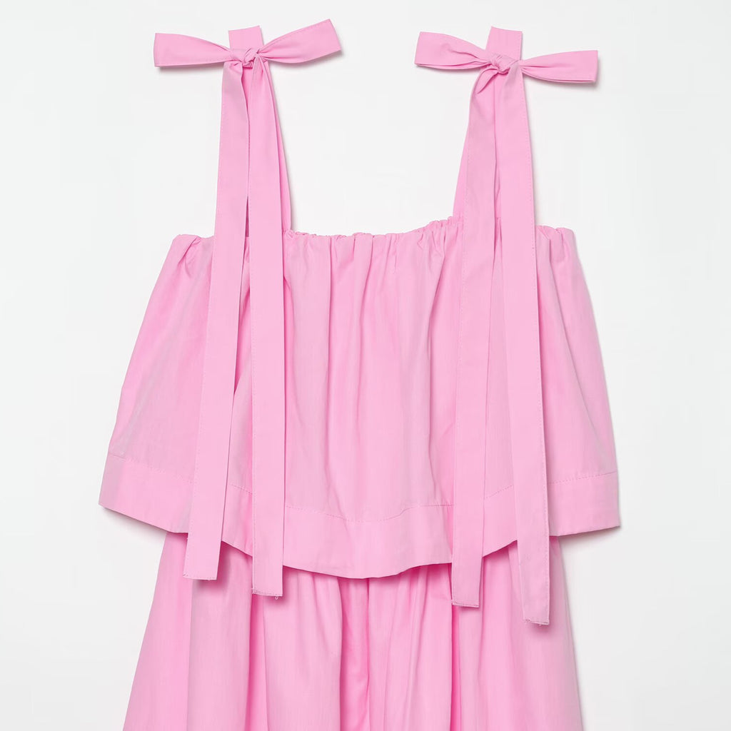 Sweet bow adorned MIDI dress