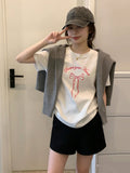 Chic Printed Short Sleeve T-Shirt for Women