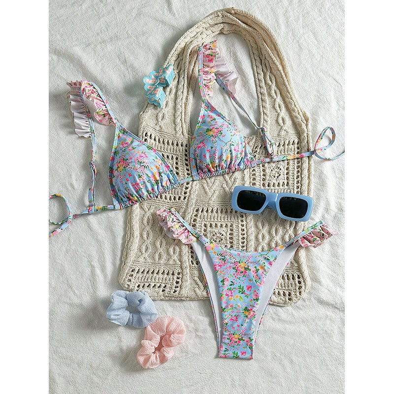 Lace up bikini high waist