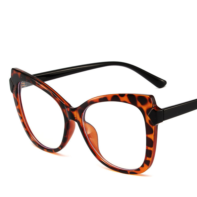 New TR High-Definition Anti-Blue Light Glasses Personality Contrast Color Trend Glasses Frame Retro Cat's Eye Plain Light Lenses