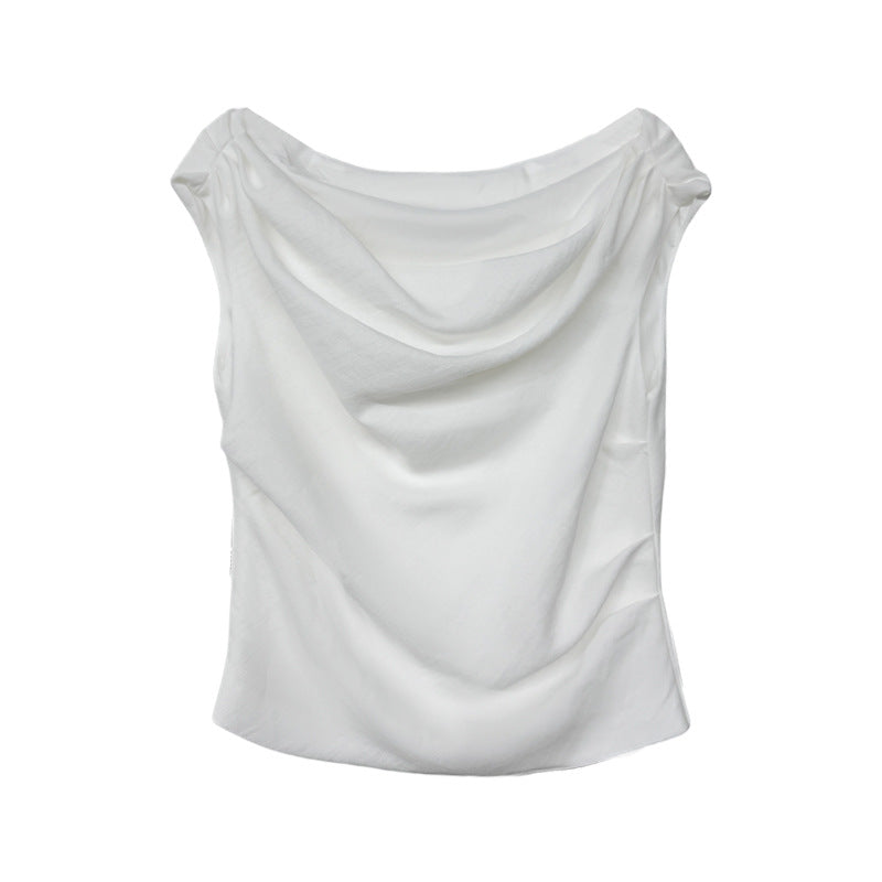 Pure Desire One-Shoulder Sleeveless T-Shirt for Women, Slim-Fitting and Flattering Top