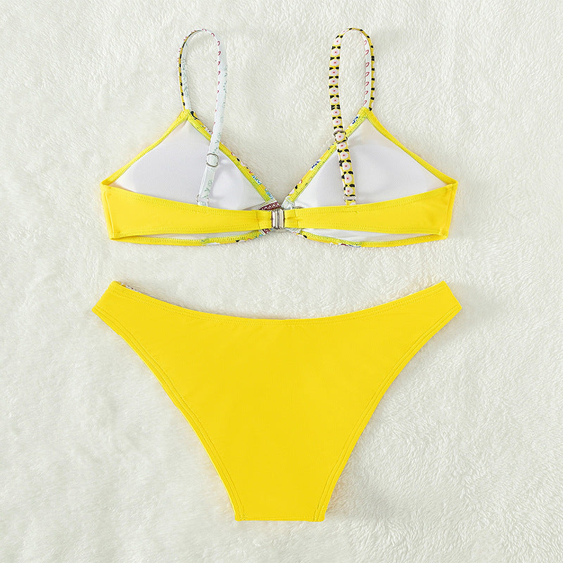 Printed sexy bikini swimsuit