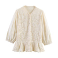 Romantic style patchwork knitted jacket