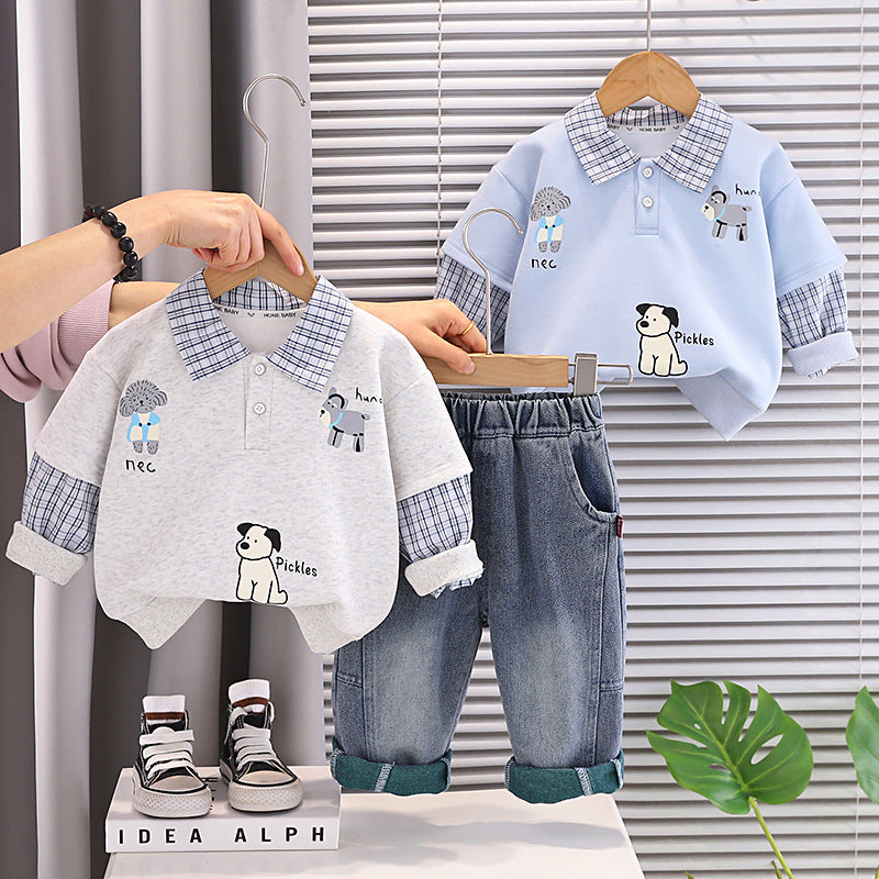 Sweatshirt fake two-piece set for baby children's clothing