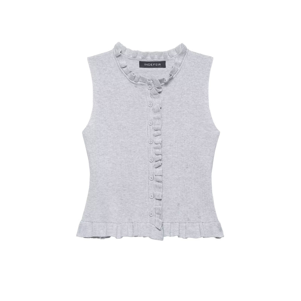 Stacked decorative soft sleeveless top
