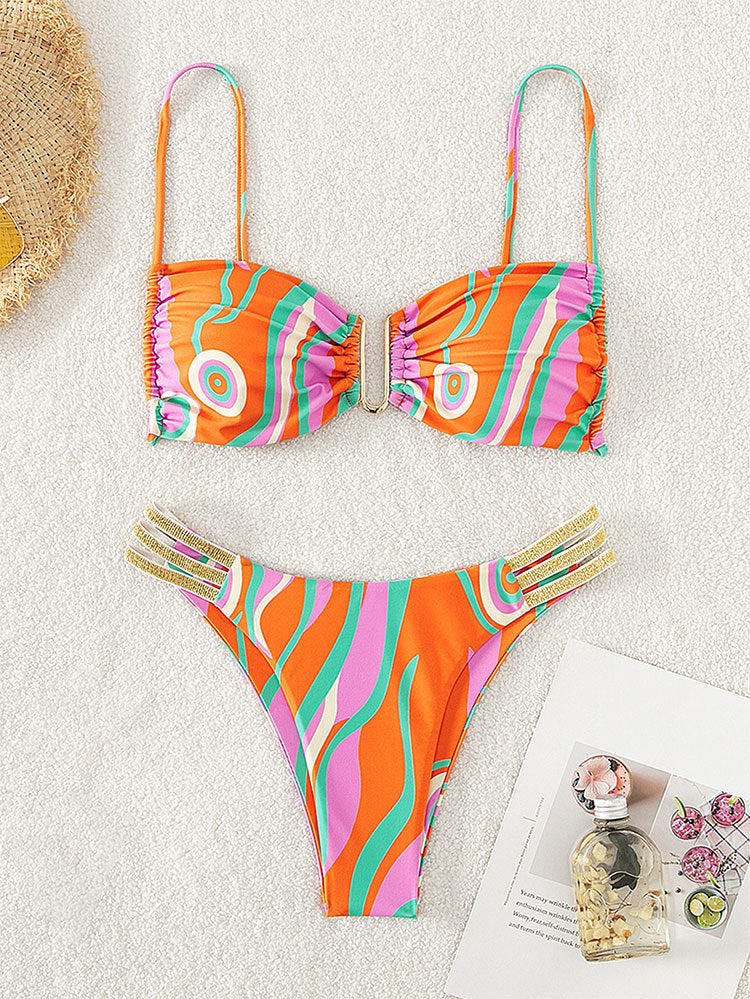 Ripple Pattern Bikini Set for Women