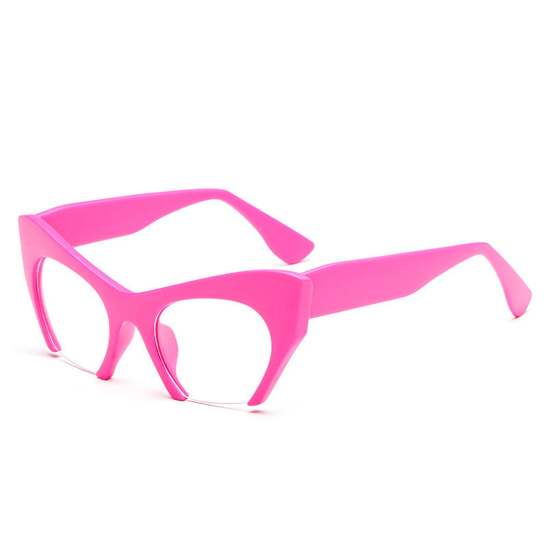 New Film Female Glasses Frame Half-Frame Cat Eye Personality Frame