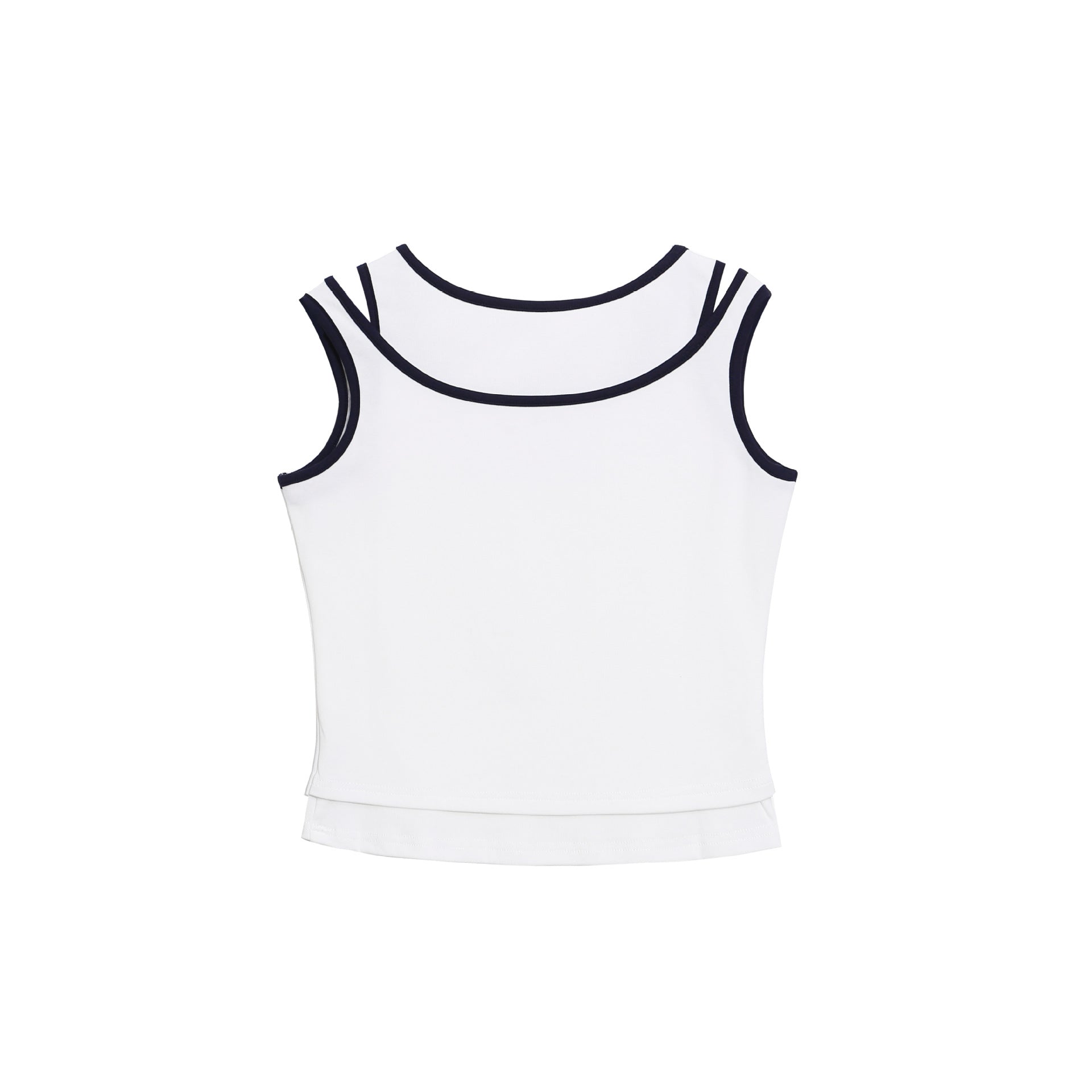 Mock Two-Piece Vest for Women, Double Strap Design, Slim Fit, Short Crop Top