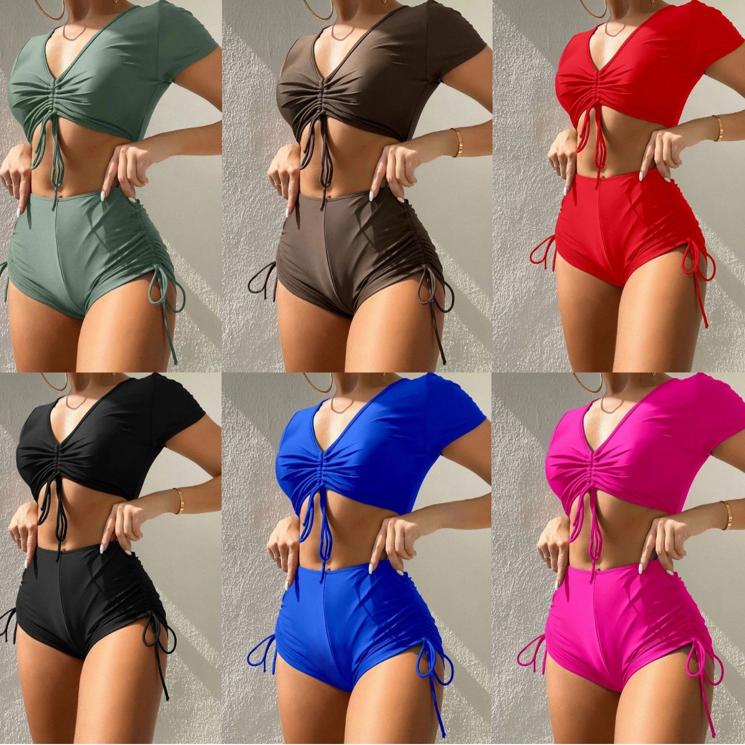 Women's swimsuit suit sexy lace up bow