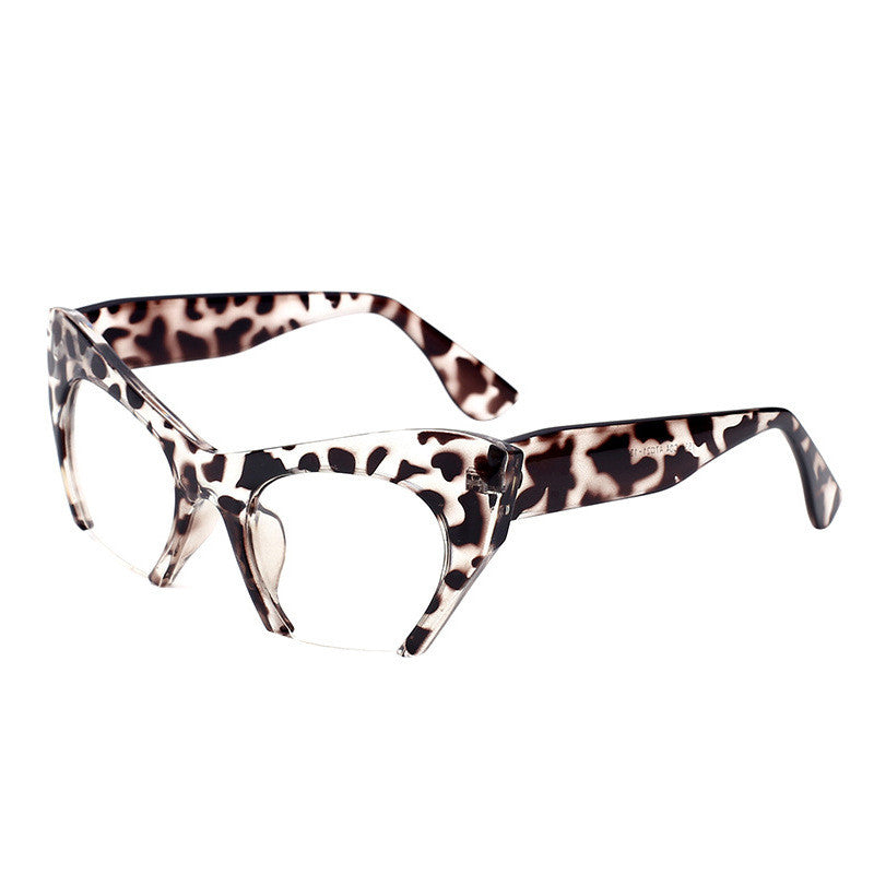 New Film Female Glasses Frame Half-Frame Cat Eye Personality Frame