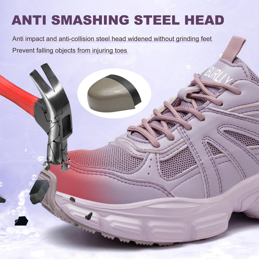 Safety Shoes for Women with Steel Toe Cap All-Season Protective Work Shoes