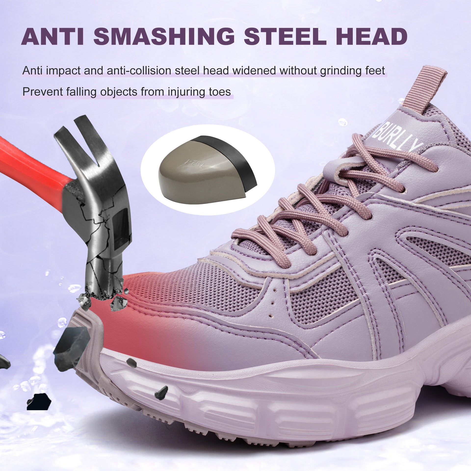 Safety Shoes for Women with Steel Toe Cap All-Season Protective Work Shoes