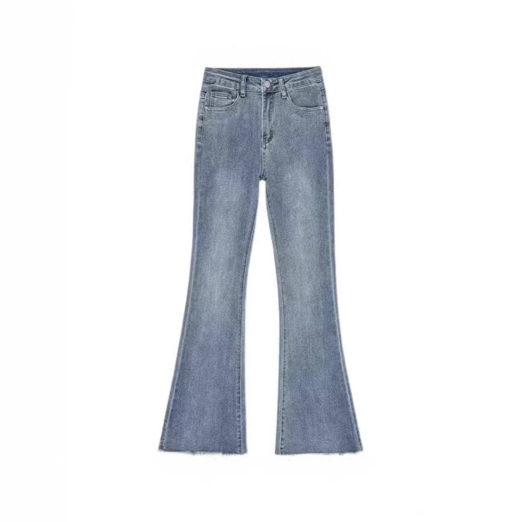 Blue Plus Size High Waist Slimming Pear Shape Elastic Pants Trendy