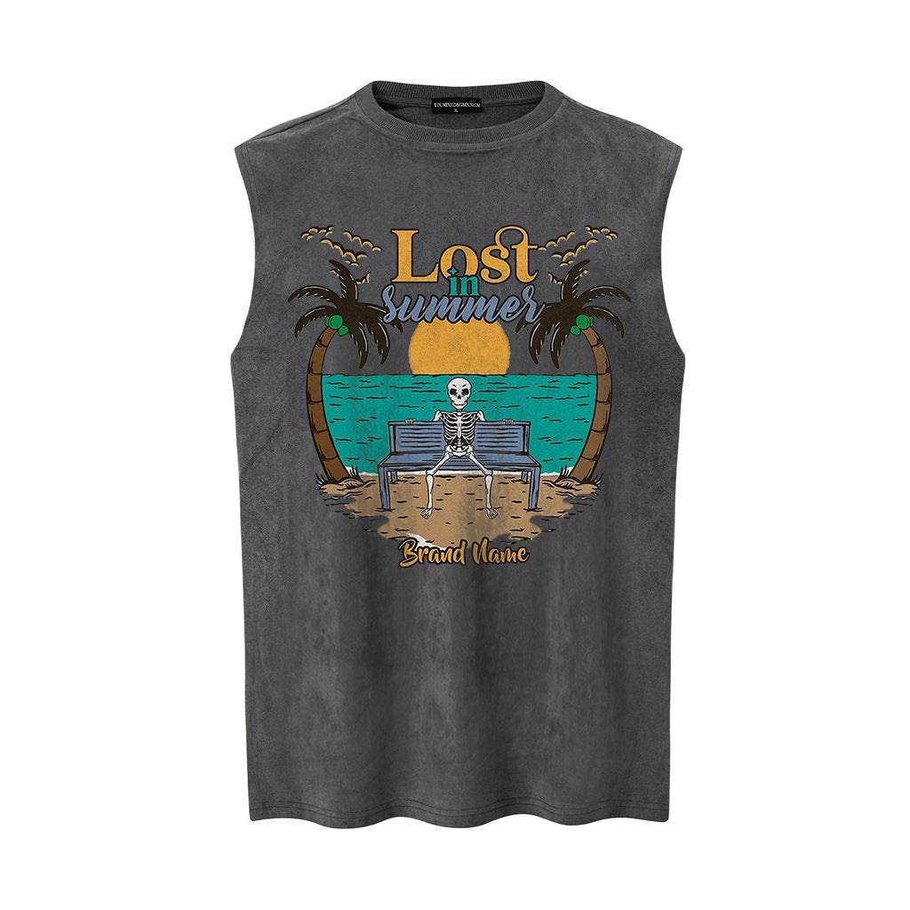 Skeleton Beach Printed Tank Top