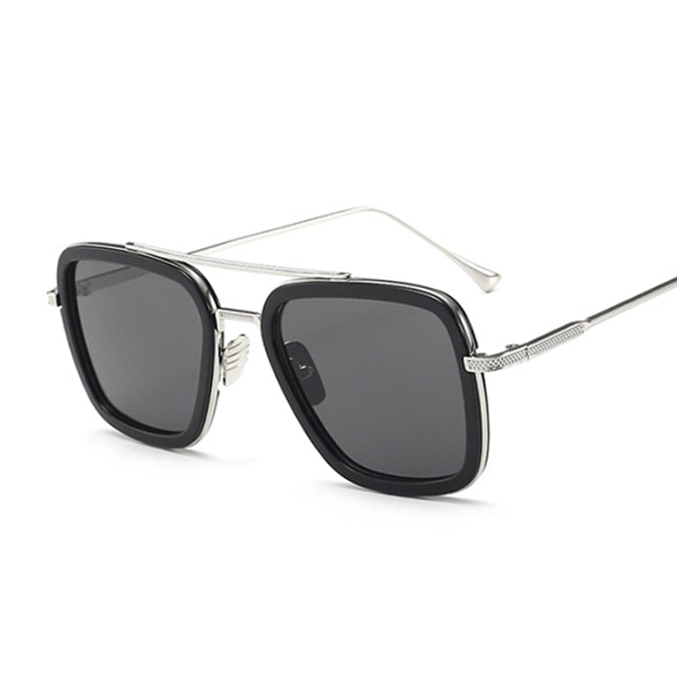 Black Sunglasses Woman/man Mirrored Designer Brand Woman Glasses Vintage Blue Lens Sun Glasses Female UV400