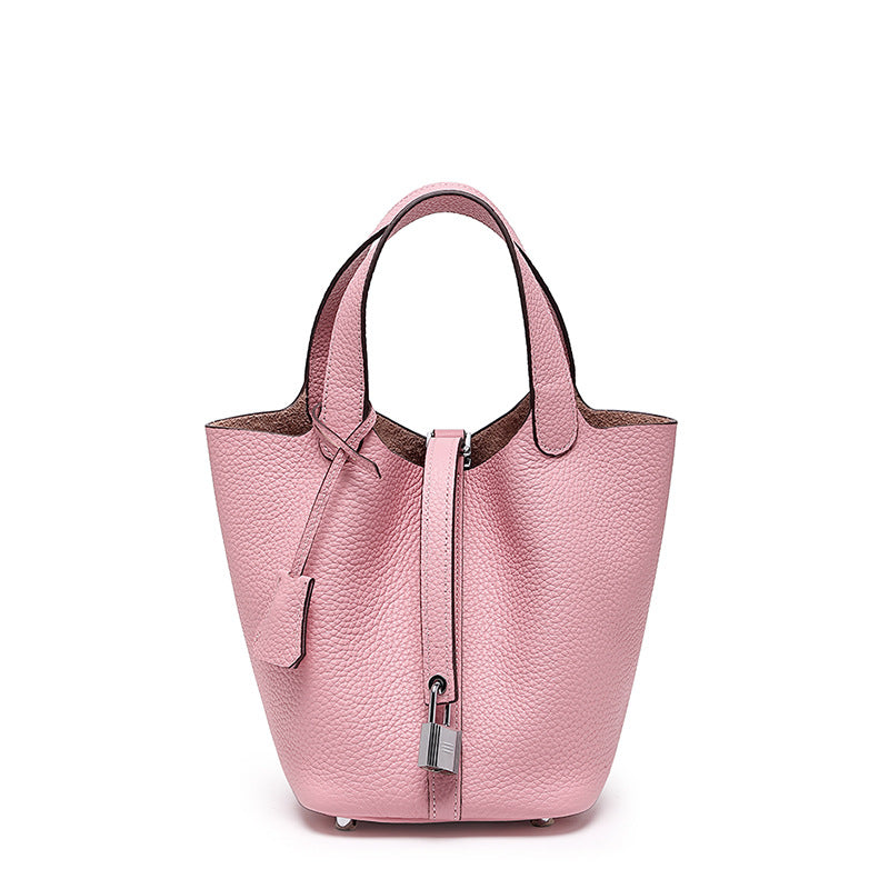 Head layer cowhide bucket bag women's leather high-end handbag