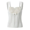 Lace patchwork slim fit camisole top