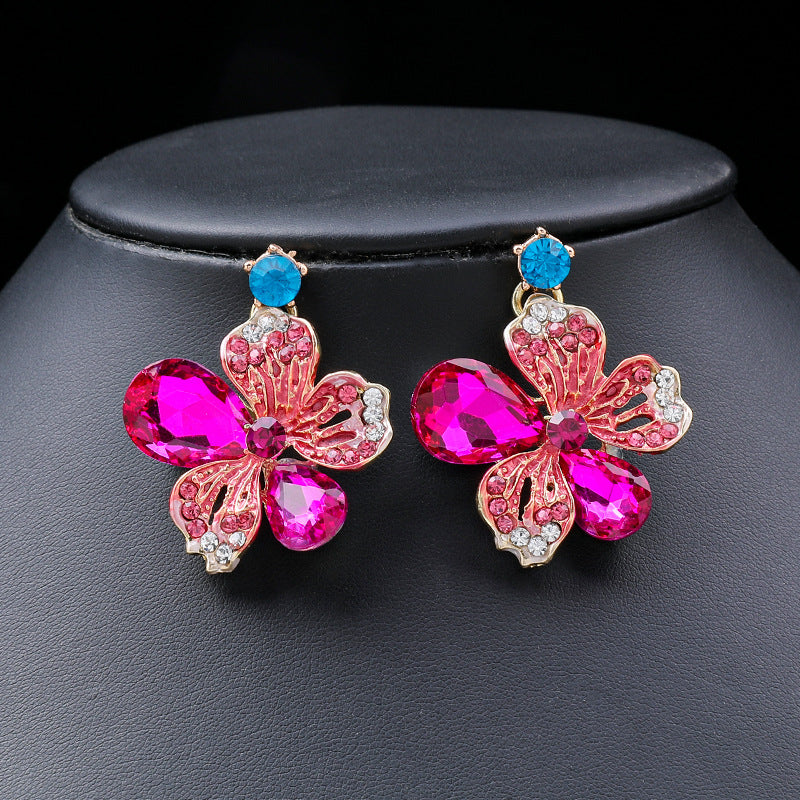 Itacazzo Decorative Props Dreamlike Style Romantic Dazzling Ladies' Necklace Earrings 3 Pcs Set  For Important Occasions