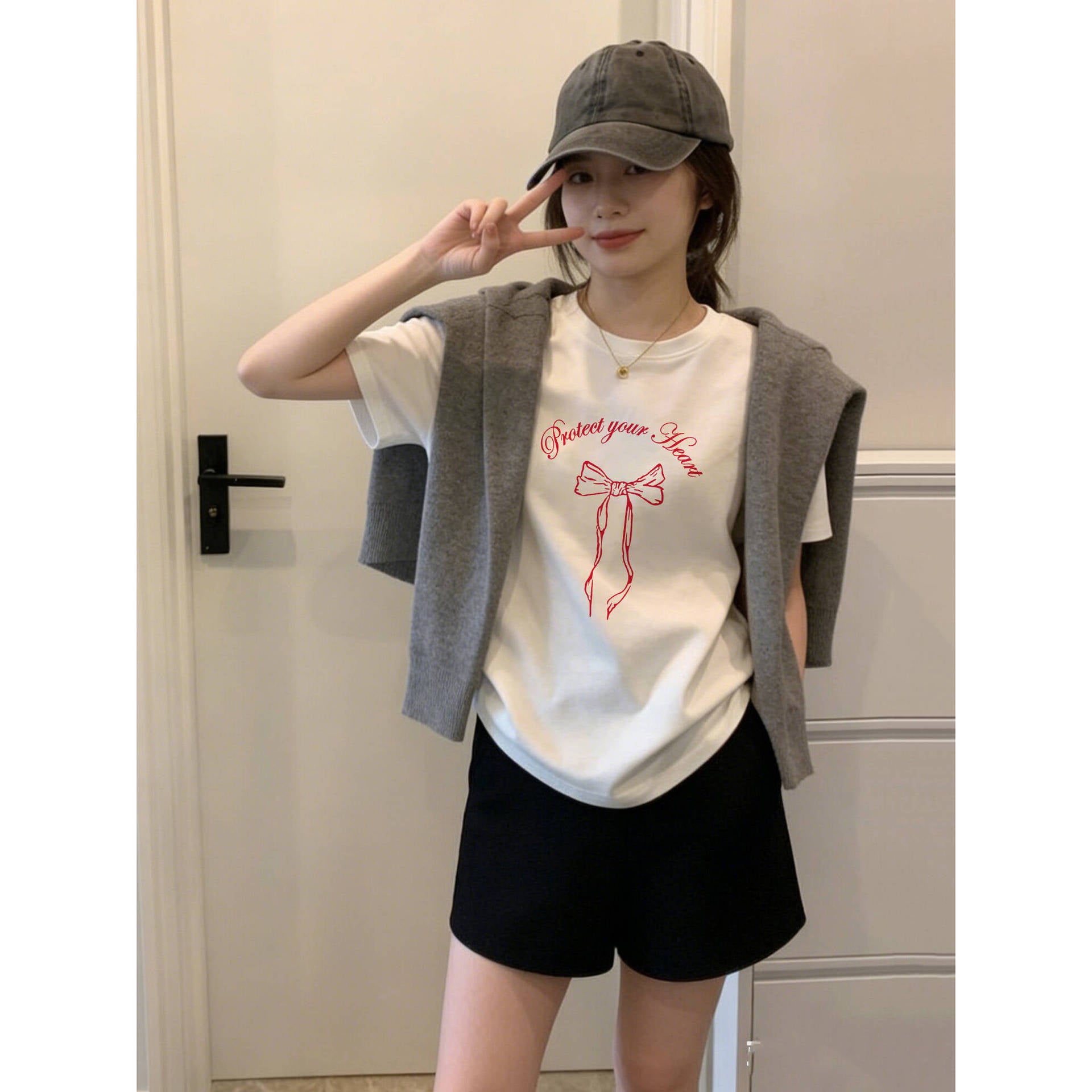 Chic Printed Short Sleeve T-Shirt for Women