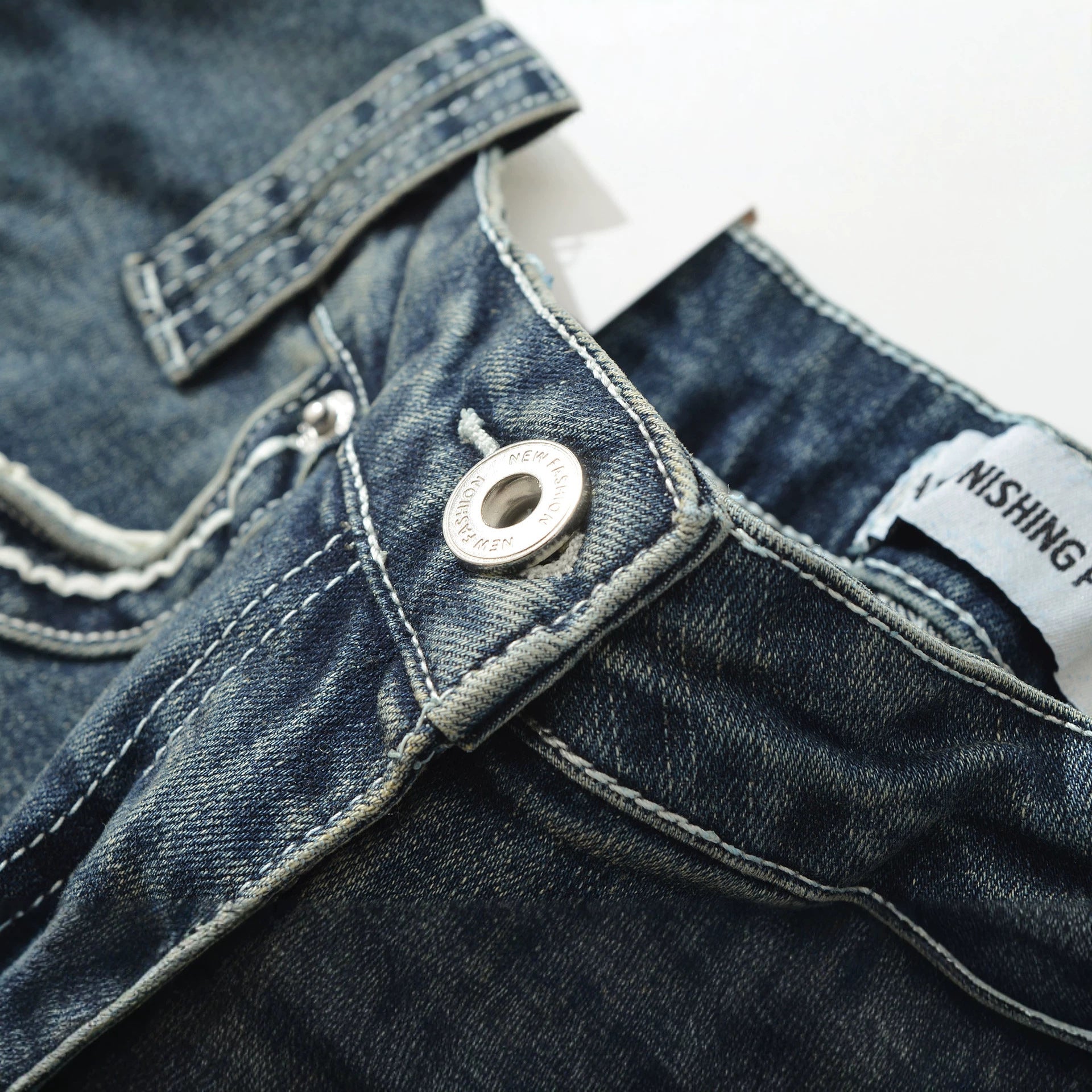 Low-Waist Washed Blue Flared Jeans for Women, Comfortable and Versatile Denim Pants