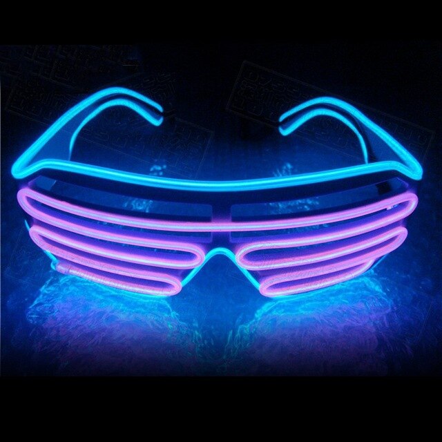 Double-colored Neon Luminous Glasses Flashing Eyeglass Party Wire LED Light Glasses Halloween Fluorescent Glowing Glasses Party