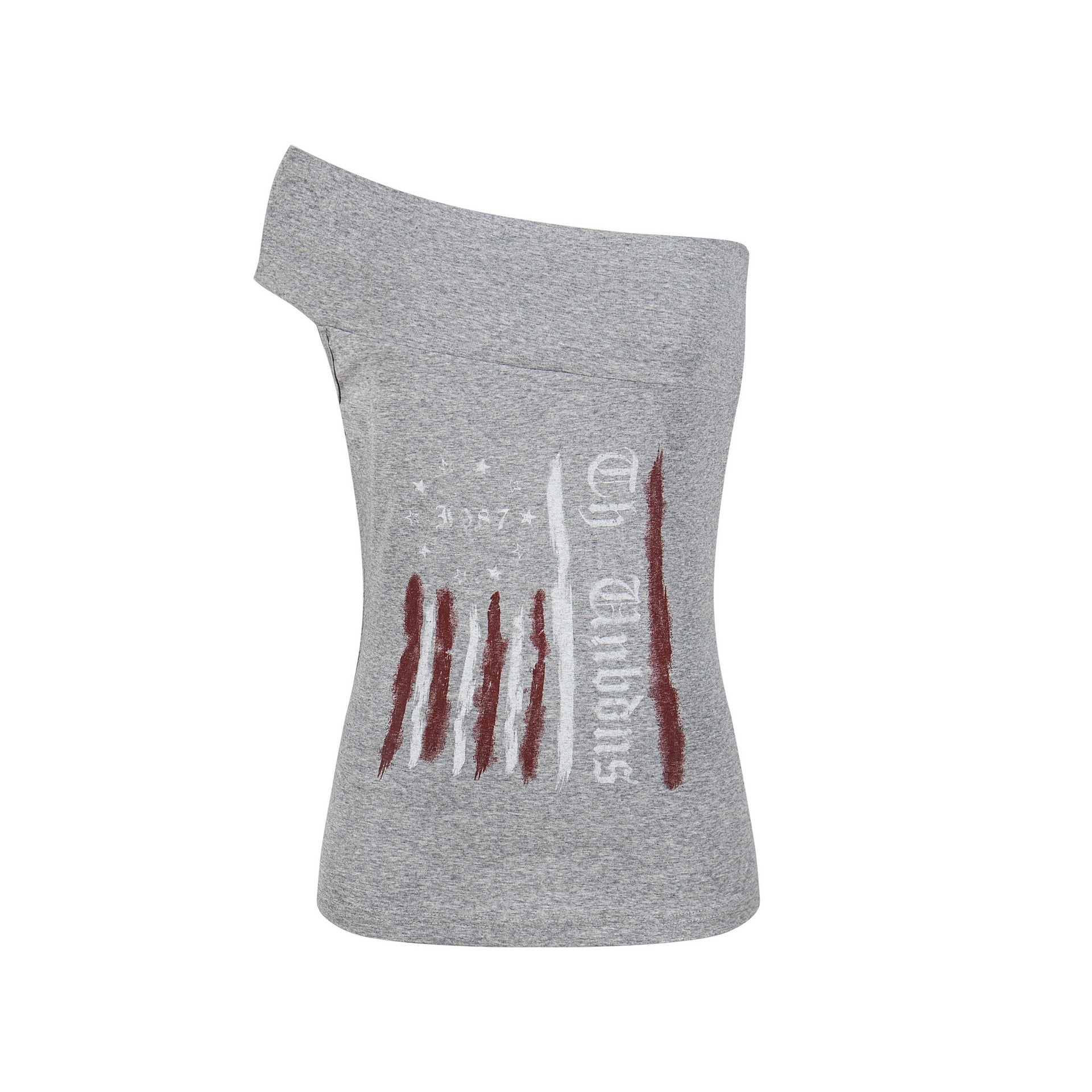 Women's Slim Fit Casual Short Sleeve T-Shirt with Unique Graffiti Print, Multi-Way Wear
