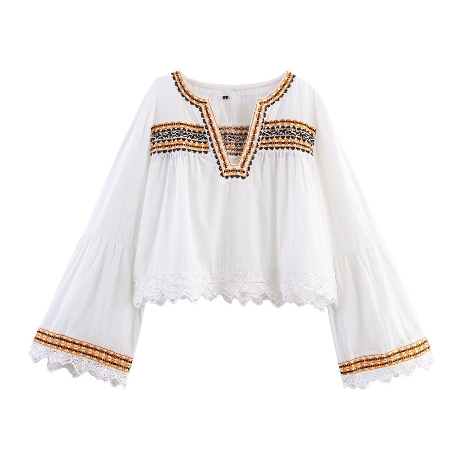 Embroidered shirt+embroidered shorts set