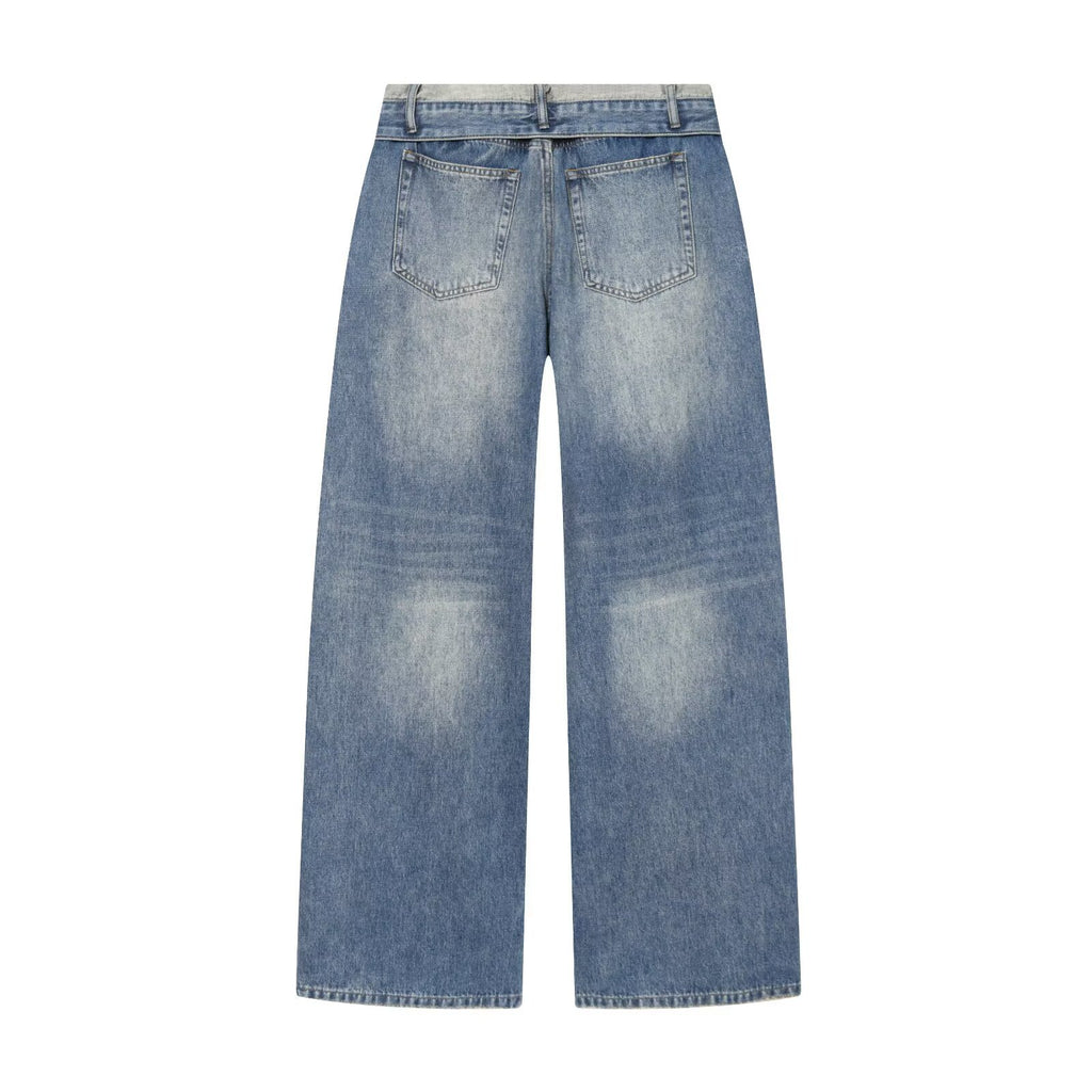 Street mid waist flared ripped jeans