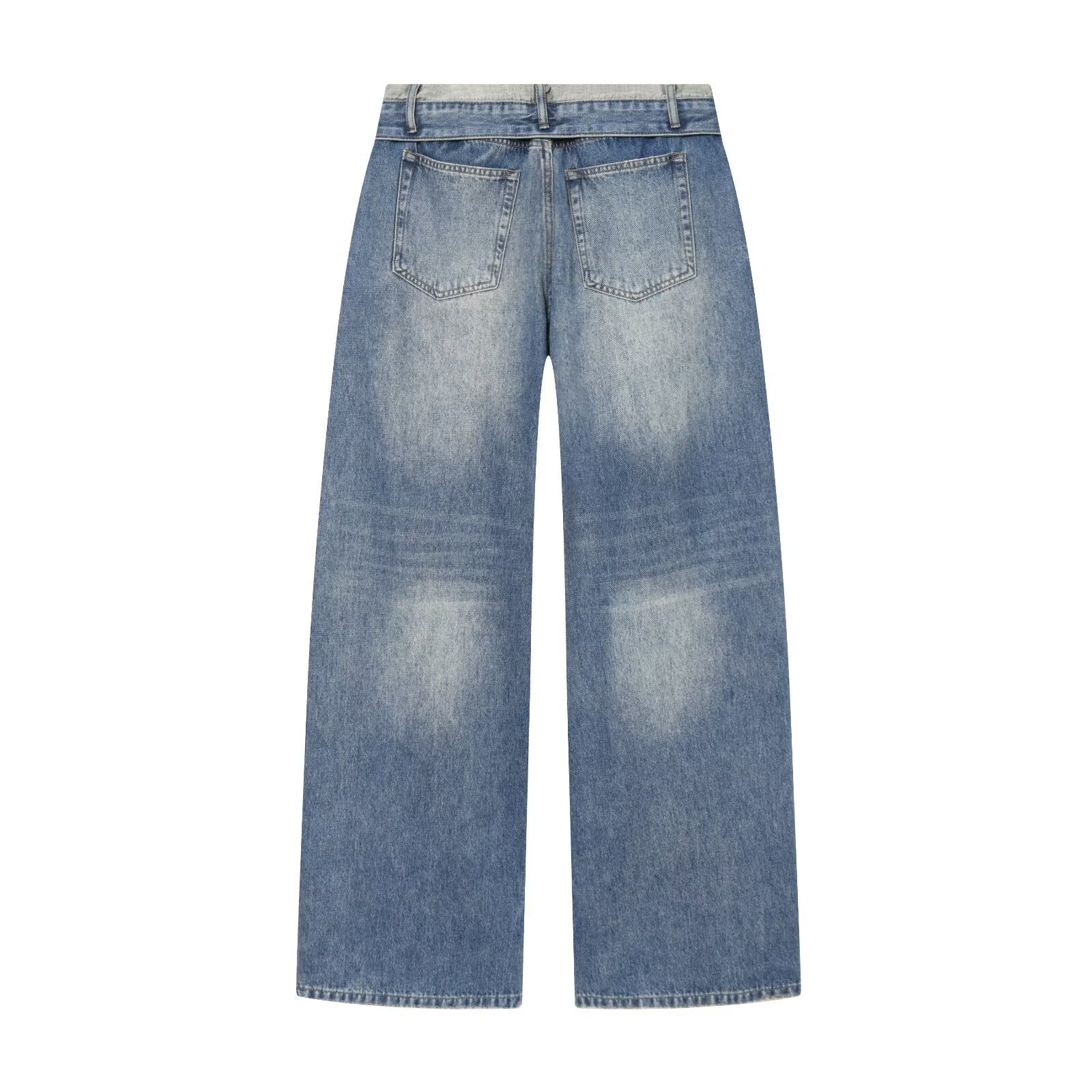 Street mid waist flared ripped jeans