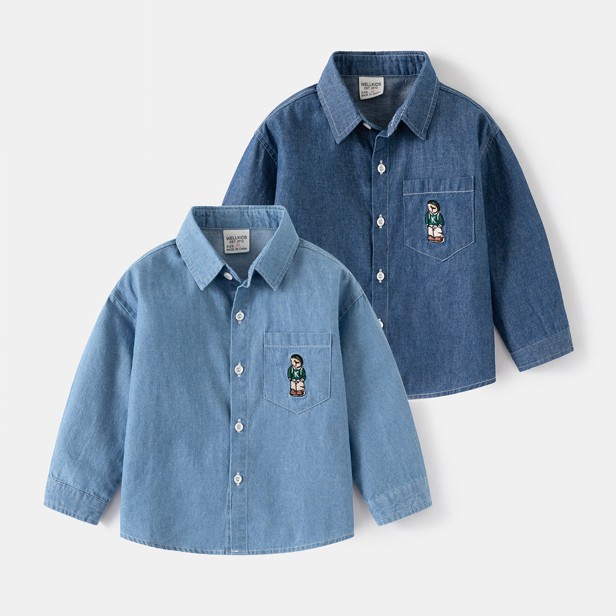 Boy's Denim Shirt Outerwear Brand Kids Top Long Sleeve Shirt Baby Top