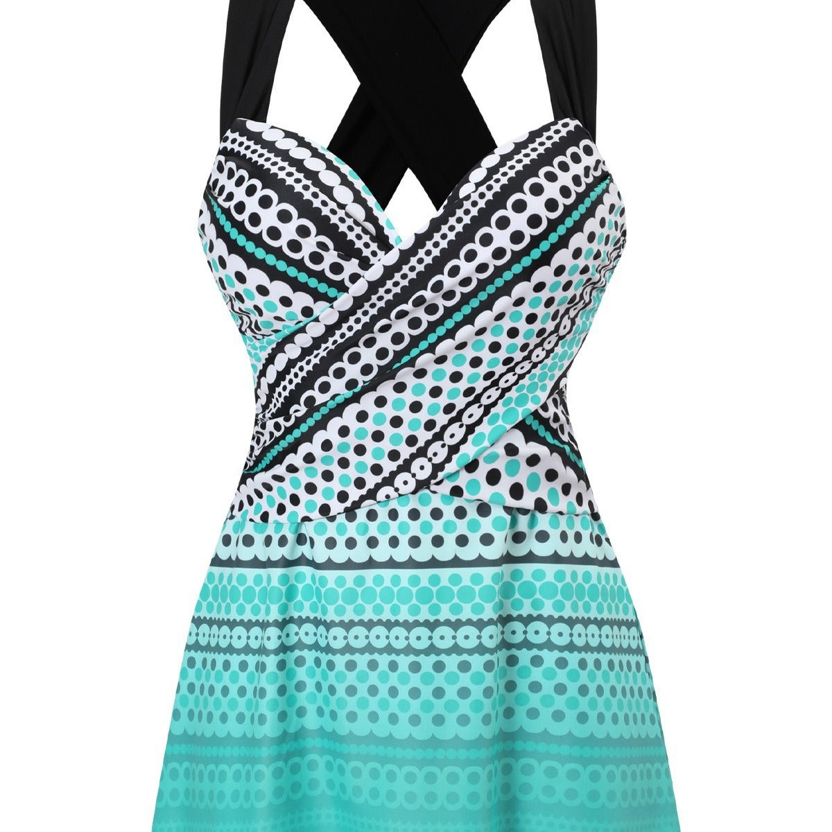 Women's Two-Piece Swimwear Skirted Conservative High-Waisted Padded Bikini Swimwear