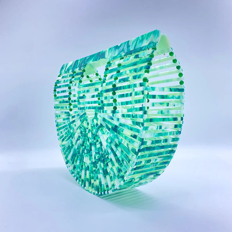 Luxury Designer Handbag Clear Acrylic Bag For Women Green Famous Basket Clutch High Quality Fashion First Class Brand Bags