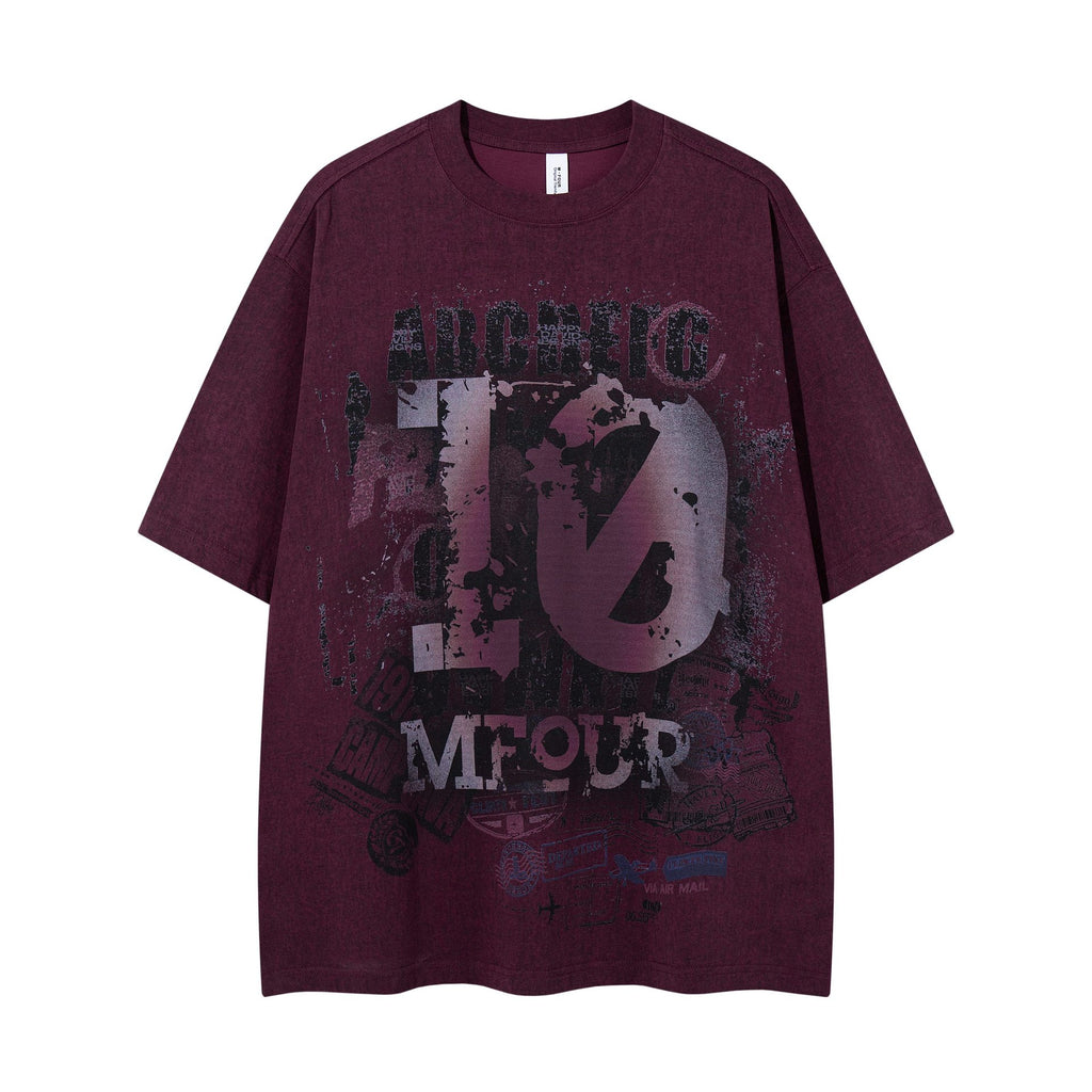 Digital stamp printed short sleeves