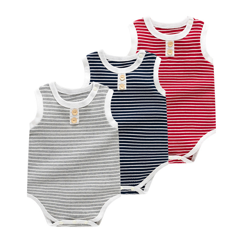 Striped sleeveless newborn clothing